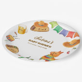 Kawaii Rustic Fiesta Taco Bout Eine Babydusche Pappteller (Schrägansicht)