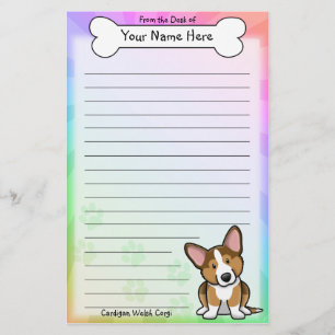 Kawaii Sable Cardigan Welsh Corgi Stationierung Briefpapier