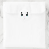 Kawaii Sad Bunny Face Runder Aufkleber (Tasche)