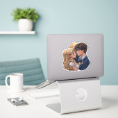 Kawaii SailorMoon TuxedoMask Romantischer Sticker (Laptop auf Schreibtisch)