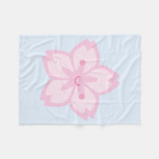 Kawaii Sakura Cherry Blossom Blume Fleecedecke (Vorderseite (Horizontal))
