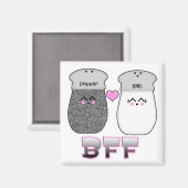 Kawaii Salt n Pepper BESTE FREUNDIN Magnet (Vorderseite/Rückseite)