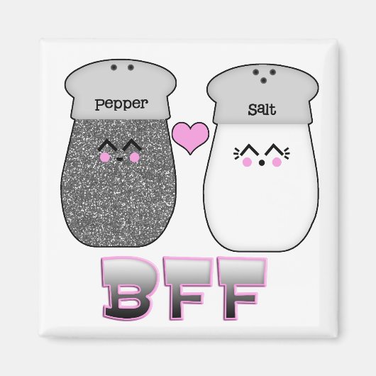 Kawaii Salt n Pepper BESTE FREUNDIN Magnet (Vorne)