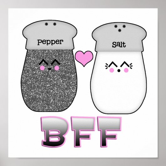 Kawaii Salt n Pepper BESTE FREUNDIN Poster (Vorne)