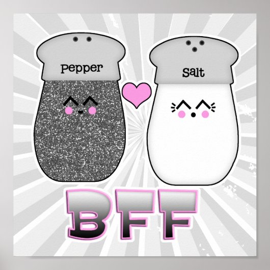 Kawaii Salt n Pepper BESTE FREUNDIN Poster (Vorne)