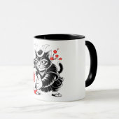 Kawaii Samurai Cat Soccer Gift for Anime Fans  Tasse (VorderseiteRechts)
