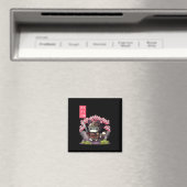 Kawaii Samurai Kitten mit Cherry Blossom Japanisch Magnet (In Situ (Geschirrspüler))