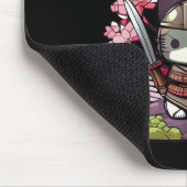 Kawaii Samurai Kitten mit Cherry Blossom Japanisch Mousepad (Ecke)