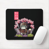 Kawaii Samurai Kitten mit Cherry Blossom Japanisch Mousepad (Mit Mouse)