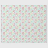 Kawaii Santa Pastell-Muster Geschenkpapier (Flach)