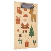 Kawaii Santa & Reindeer – Festive Christmas Klemmbrett (Rechts)