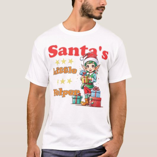 Kawaii Santa's kleiner Helfer für ihn T-Shirt (Vorderseite)