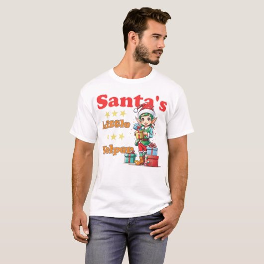 Kawaii Santa's kleiner Helfer für ihn T-Shirt (Vorne ganz)