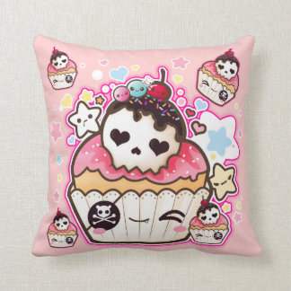Kawaii Schädelkleine kuchen mit Sternen und Herzen Kissen