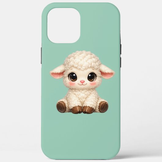 Kawaii-Schaf sitzt glücklich mit Süßem Case-Mate iPhone Hülle (Rückseite)