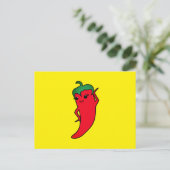 Kawaii scharfe Paprika-Diva Feiertagspostkarte (Stehend Vorderseite)