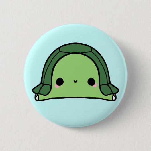 Kawaii Schildkröte (Sie ändern den Hintergrund!) Button (Vorderseite)
