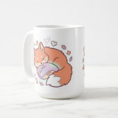 Kawaii-Schlaf-Gaming-Fuchs-Tasse Kaffeetasse (Vorderseite Links)