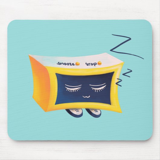 Kawaii Schlafalarm Uhr Mousepad (Vorne)