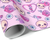 Kawaii Schlangen und Rose Pastel Goth Geschenkpapier (Rolleneckpunkt)