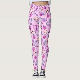 Kawaii Schlangen und Rose Pastel Goth Leggings