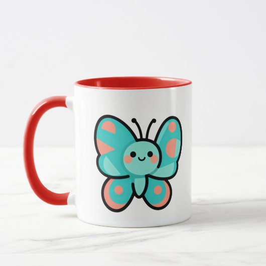 Kawaii-Schmetterlings-Kaffeetasse Küche Büro Kunst Tasse (Links)