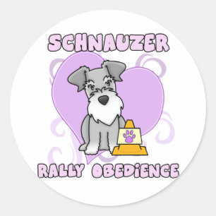 Kawaii Schnauzer-Kundgebungs-Gehorsam Runder Aufkleber