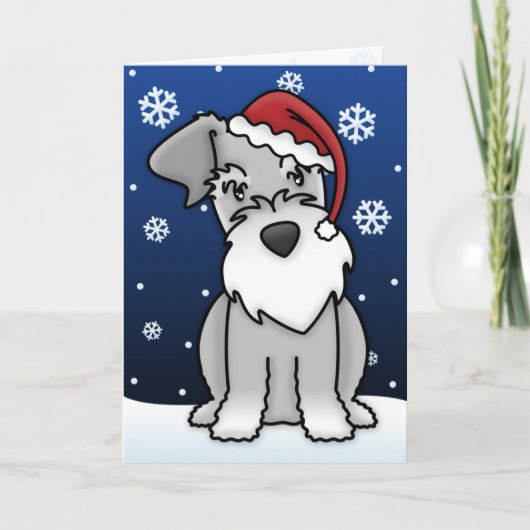 Kawaii Schnauzer Weihnachtskarte Feiertagskarte (Vorderseite)