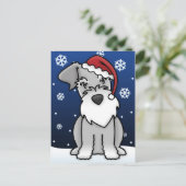 Kawaii Schnauzer Weihnachtspostkarte Feiertagspostkarte (Stehend Vorderseite)