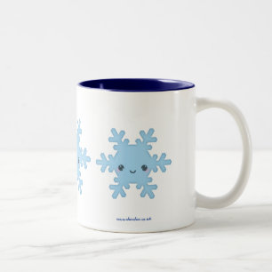 Kawaii Schneeflocke-Tasse Zweifarbige Tasse