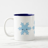 Kawaii Schneeflocke-Tasse Zweifarbige Tasse (Links)