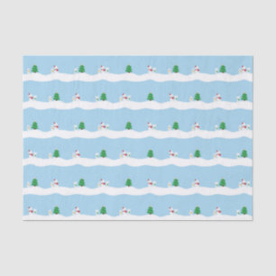 Kawaii Schneetag mit Hase und Bär Weihnachten Seidenpapier