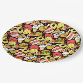 Kawaii schnelles Feinschmecker-Charakter-Muster Pappteller (Schrägansicht)