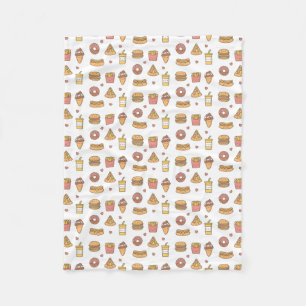 Kawaii Schnellimbiß kritzelt Fleece-Decke Fleecedecke