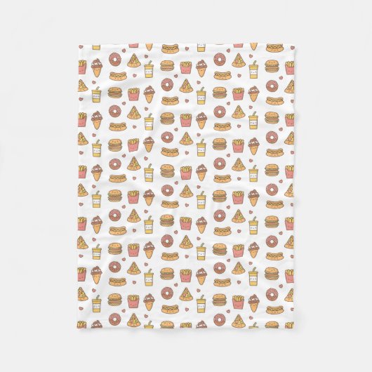 Kawaii Schnellimbiß kritzelt Fleece-Decke Fleecedecke (Vorderseite)