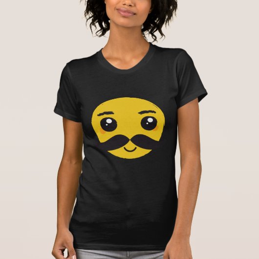 Kawaii Schnurrbart-Lächeln T-Shirt (Vorderseite)