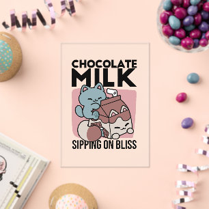Kawaii Schokoladen Milch Katze – Cozy Getränk & Ni Acryleinladungen