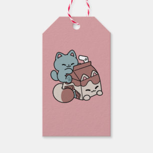 Kawaii Schokoladen Milch Katze – Cozy Getränk & Ni Geschenkanhänger