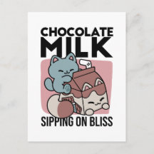 Kawaii Schokoladen Milch Katze – Cozy Getränk & Ni