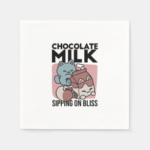 Kawaii Schokoladen Milch Katze – Cozy Getränk & Ni Serviette