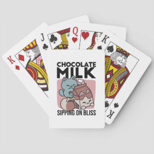 Kawaii Schokoladen Milch Katze – Cozy Getränk & Ni Spielkarten