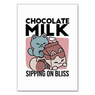 Kawaii Schokoladen Milch Katze – Cozy Getränk & Ni Tischnummer