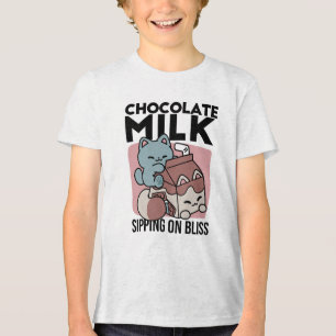 Kawaii Schokoladen Milch Katze – Cozy Getränk & Ni Tri-Blend Shirt