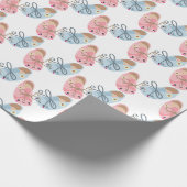 Kawaii Schuhmuster Geschlecht offenbaren Baby Part Geschenkpapier (Ecke)