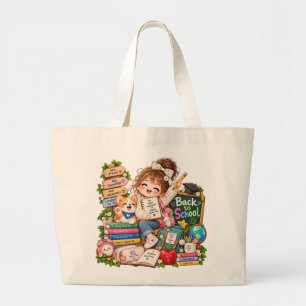 Kawaii-Schulfreunde Jumbo-Tasche Jumbo Stoffbeutel