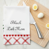 Kawaii schwarzer Labrador Cartoon Küchentuch (Viertel Falte)