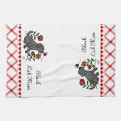 Kawaii schwarzer Labrador Cartoon Küchentuch (Horizontal)