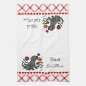 Kawaii schwarzer Labrador Cartoon Küchentuch (Vertikal)