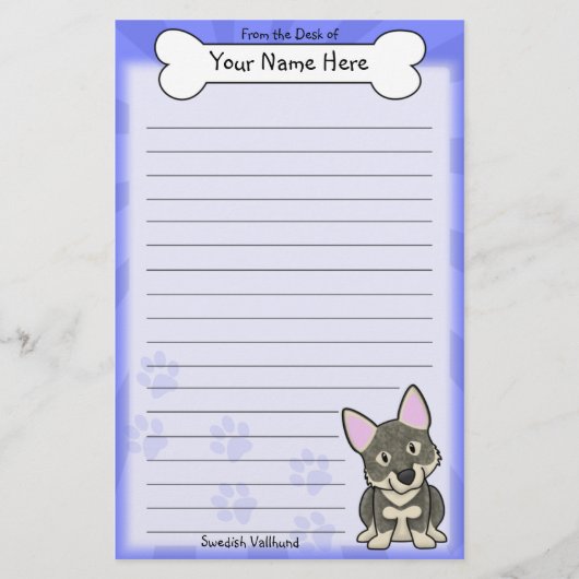 Kawaii Schwede Vallhund Briefpapier (Vorderseite)