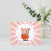 Kawaii-Schwein, Liebe Postkarte (Stehend Vorderseite)